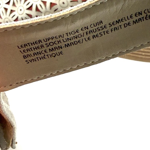 Earth Murano Mist Perforated Leather Heeled Sandals in Silver Argent Size 10 M - Picture 6 of 8